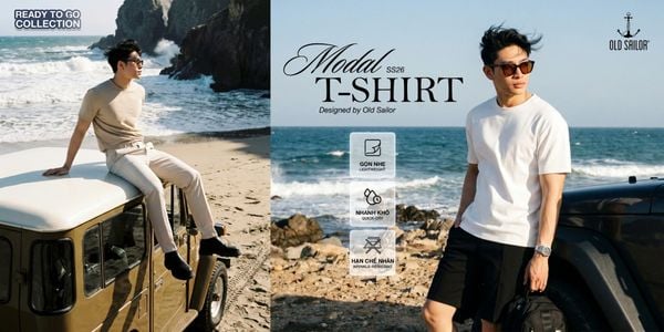 Áo Thun Modal Old Sailor SS26 – Gọn Nhẹ, Nhanh Khô, Hạn Chế Nhăn