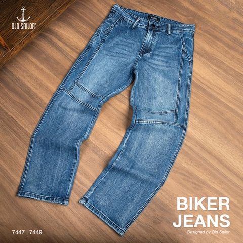 Quần Jean Biker Nam 7447 - Denim Cao Cấp Form Straight | Old Sailor