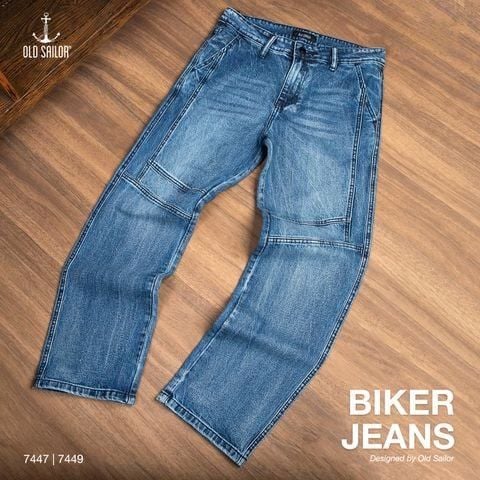 Quần Jean Biker Nam 7447 - Denim Cao Cấp Form Straight | Old Sailor