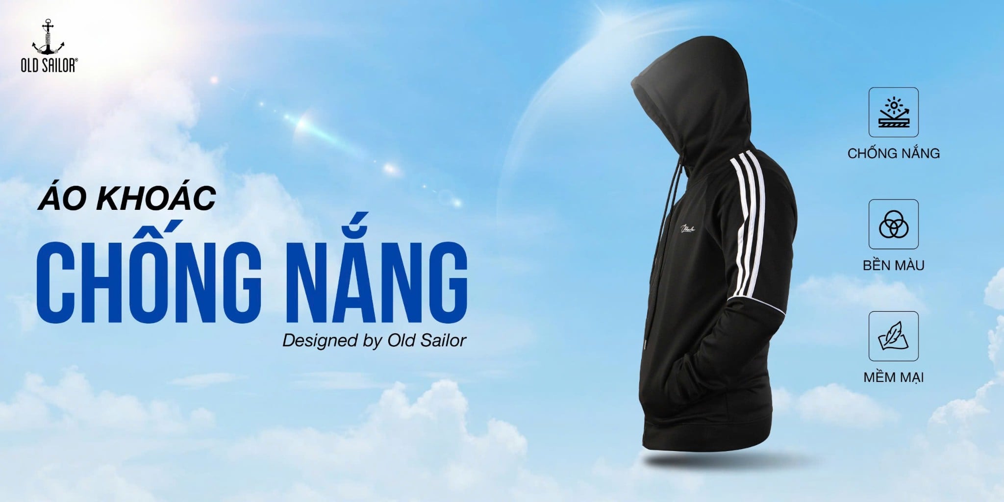 Áo khoác chống nắng nam Old Sailor – Giải pháp mặc nhẹ, gọn cho ngày nắng nóng