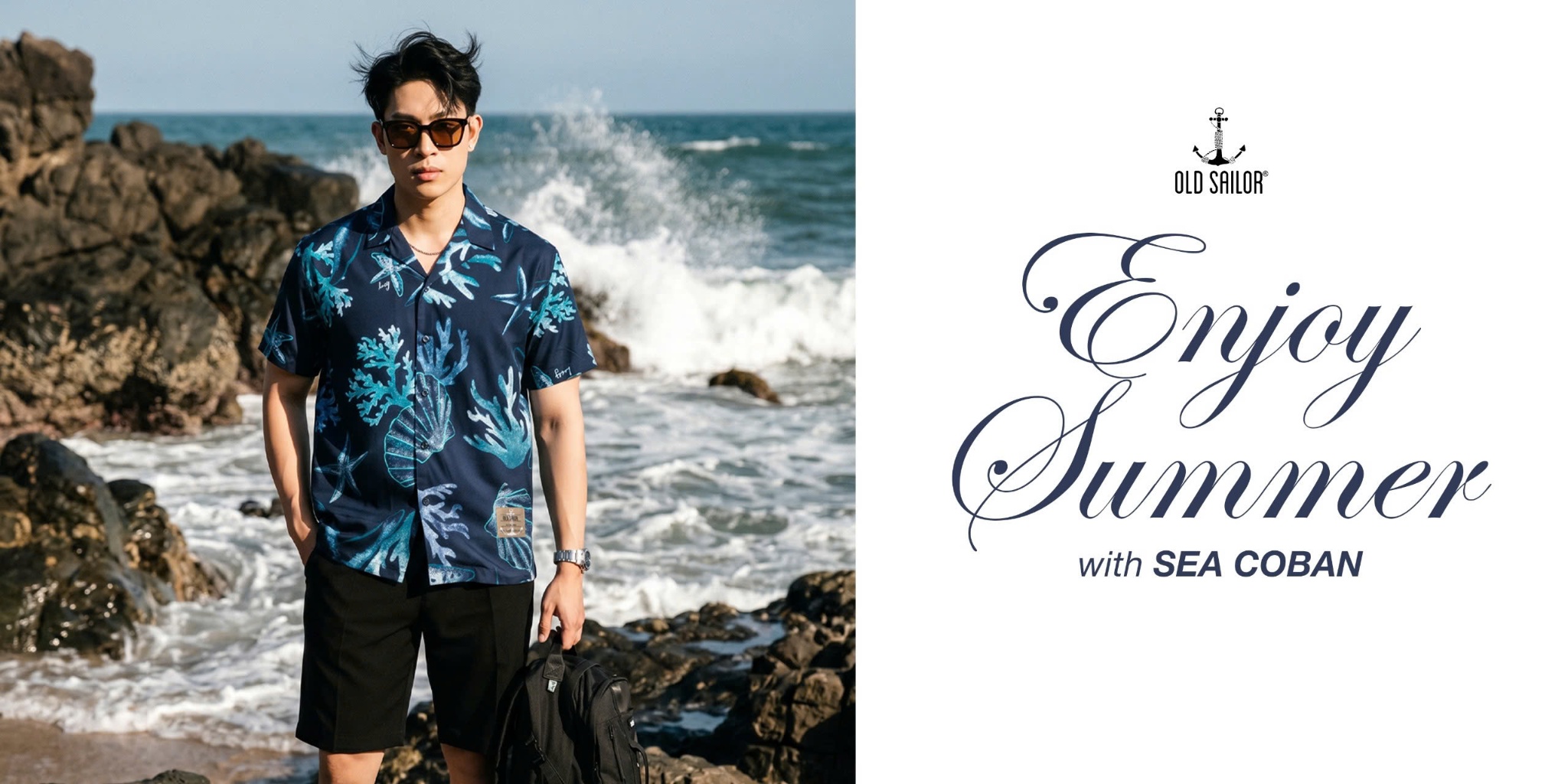 ÁO SƠ MI HỌA TIẾT NAM - SEA COBAN SHIRT CHO MÙA HÈ NĂNG ĐỘNG