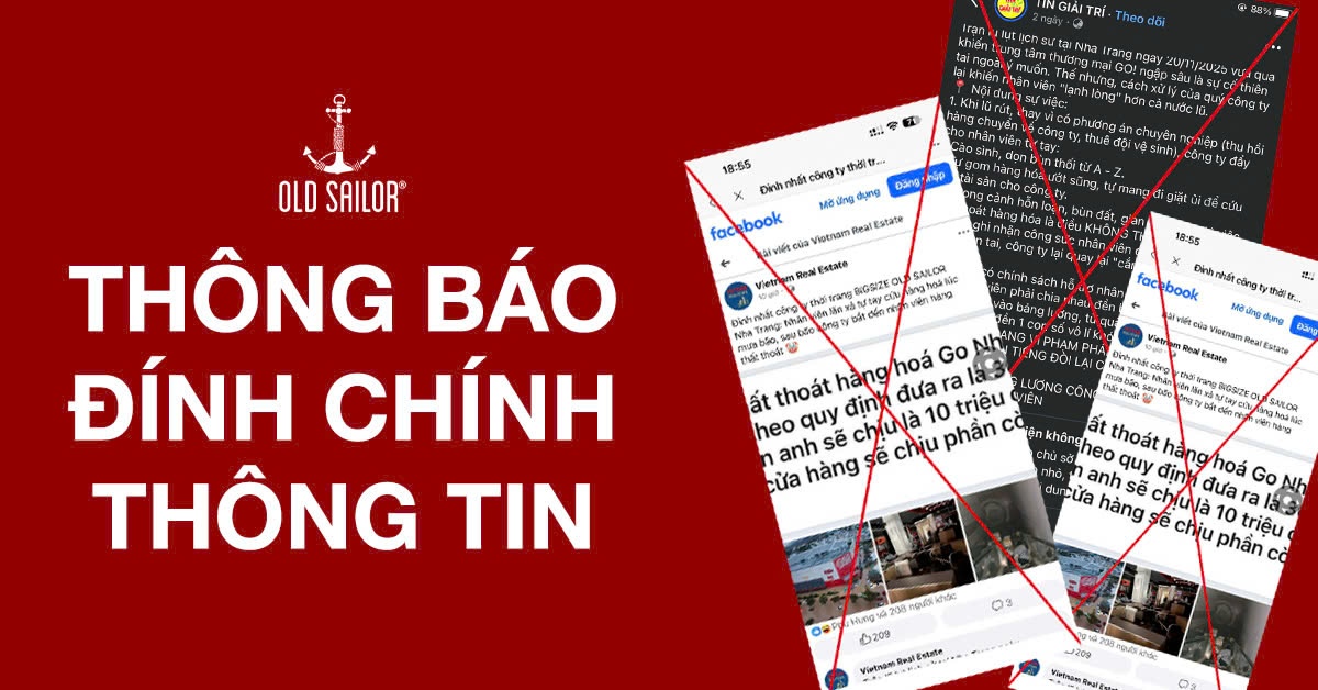 THÔNG BÁO CHÍNH THỨC TỪ OLD SAILOR