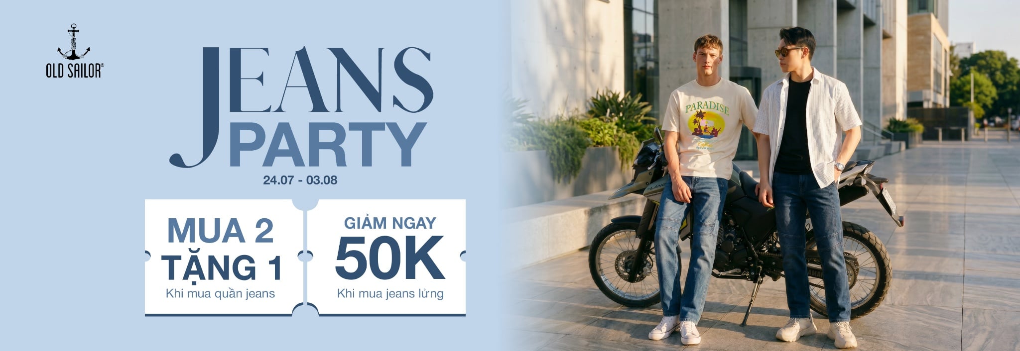 Lễ Hội Jean Old Sailor – Săn Deal Quần Jean Nam Từ 24/07 Đến 03/08/2026