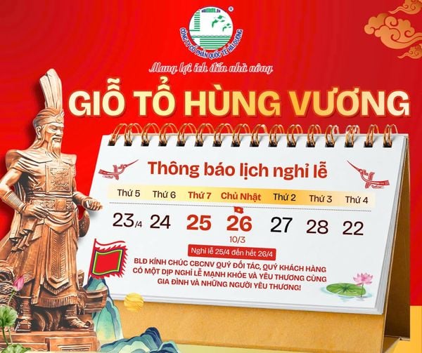 CÔNG TY CỔ PHẦN QUỐC TẾ HẢI DƯƠNG THÔNG BÁO LỊCH NGHỈ LỄ  GIỖ TỔ HÙNG VƯƠNG