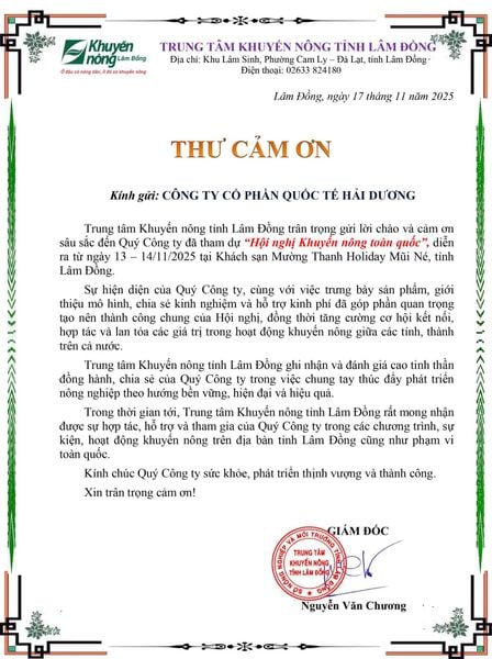 HẢI DƯƠNG THAM DỰ HỘI NGHỊ KHUYẾN NÔNG TOÀN QUỐC NĂM 2025