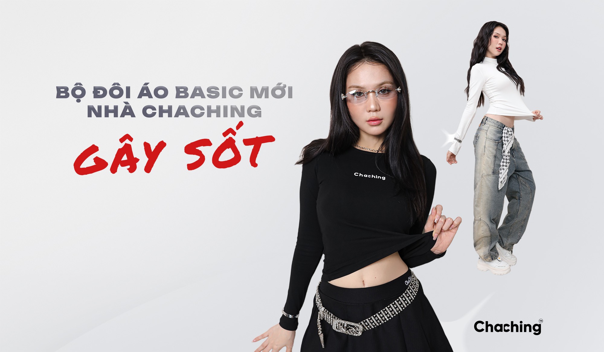 BỘ ĐÔI ÁO BASIC MỚI NHÀ CHACHING GÂY SỐT