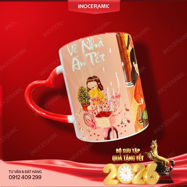 Cốc sứ Bát Tràng chủ đề Tết Việt làm quà Tết ý nghĩa