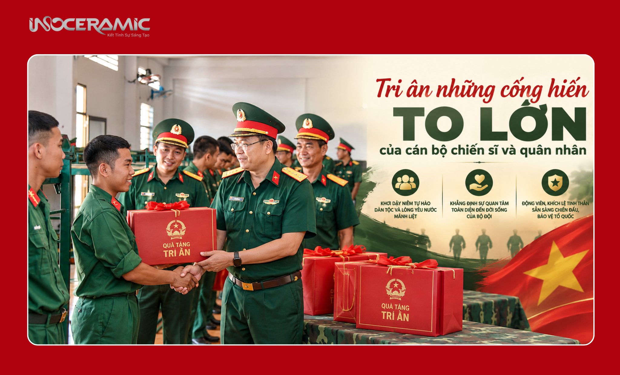 Hình ảnh trao quà tặng ngành quân đội cho các chiến sĩ nhân ngày kỷ niệm 22-12