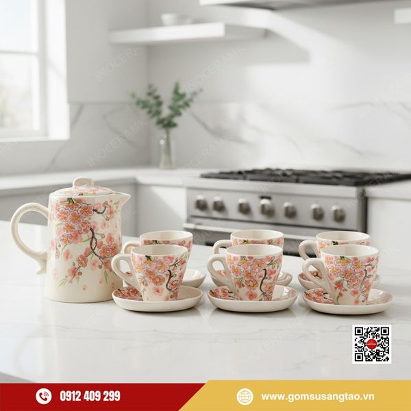 Quà Tết doanh nghiệp bộ bình nước Indochine Đào Hồng