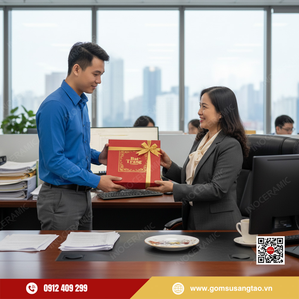 Đĩa trưng bày Mã Đáo Thành Công – Quà Tết gốm sứ Bát Tràng tặng khách hàng