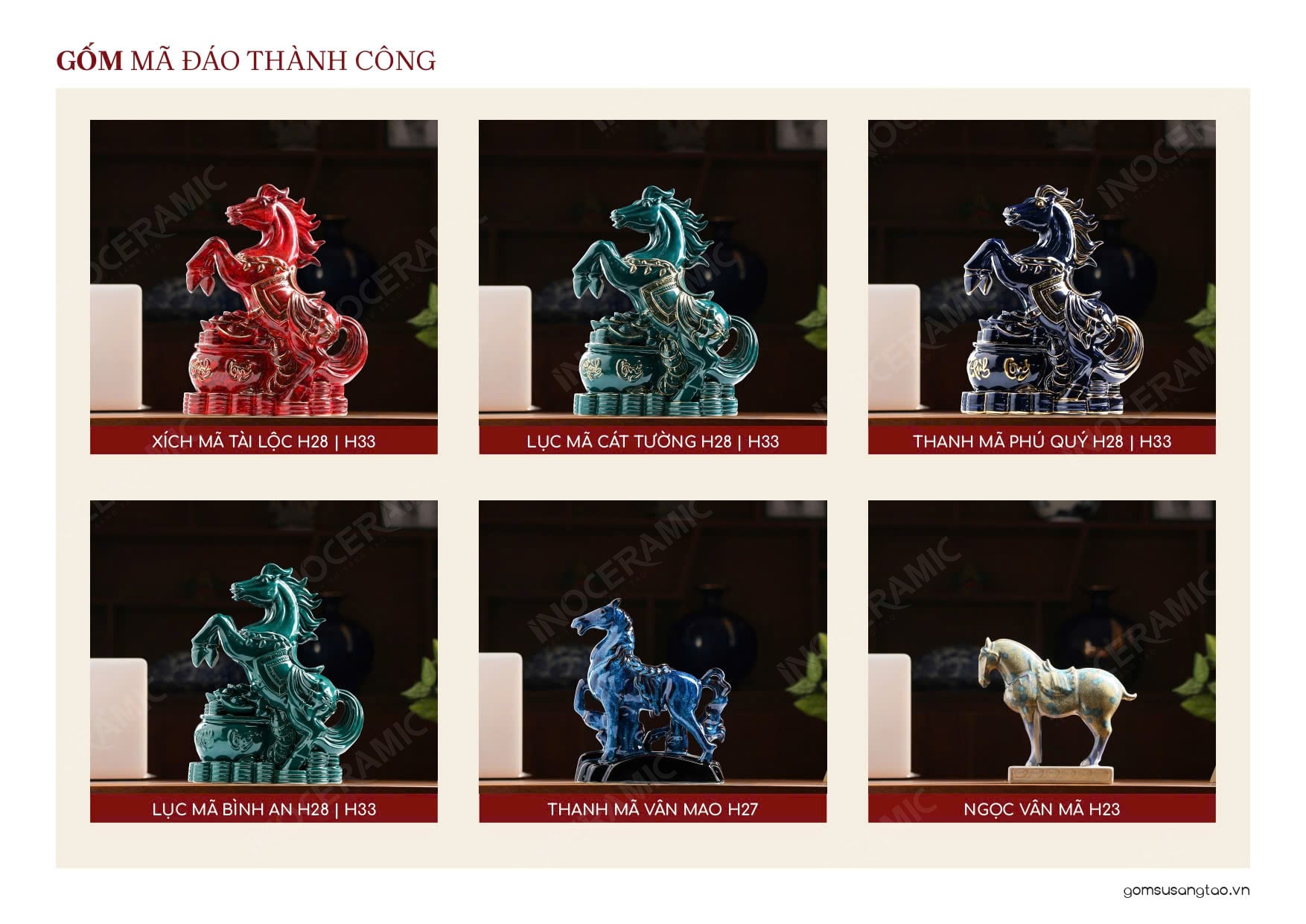 Mẫu tượng linh vật ngựa phong thuỷ dành cho Tết Bình Ngọ 2026.