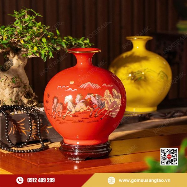 Nhận sản xuất quả hút lộc phong thủy Mã Đáo Thành Công gốm sứ Bát Tràng.