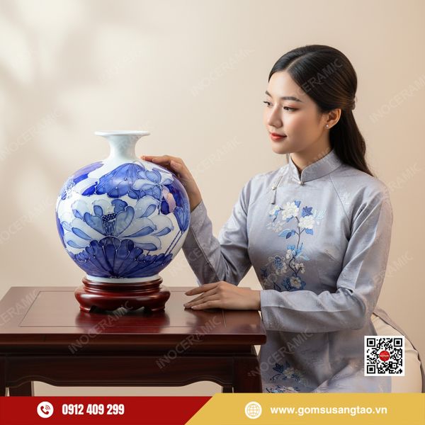 Quà Tết B2B bình hút lộc Bát Tràng chiêu tài tụ lộc đầu năm mới.