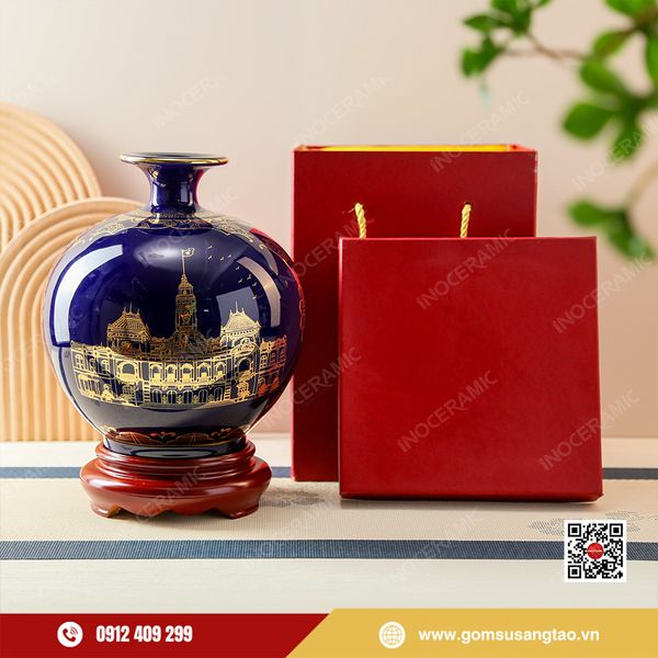 Quà Tết Bát Tràng quả hút lộc Địa danh Sài Gòn dát vàng cao cấp 2026