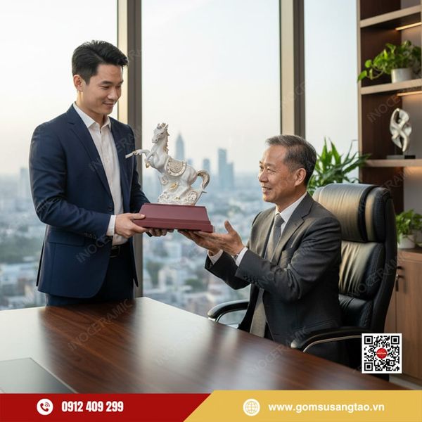 Tượng ngựa phong thủy Mã đáo thành công quà tặng doanh nghiệp năm Bính Ngọ 2026