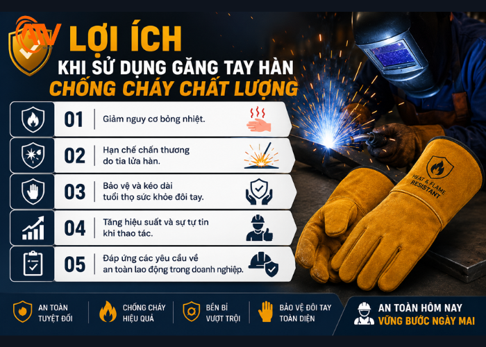Lợi ích việc sử dụng găng tay da hàn