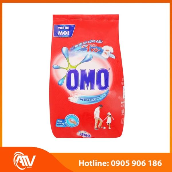 Sản phẩm bột giặt OMO gói khối lượng 800gr an toàn cho người sử dụng