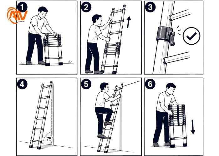 Hướng dẫn cách sử dụng thang nhôm rút đơn chính xác