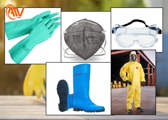 Các trang bị bảo hộ lao động phù hợp khi tiếp xúc với chất tẩy rửa