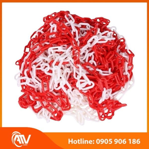 Dây xích nhựa cảnh báo trắng đỏ phù hợp với các môi trường cần cảnh báo nguy hiểm