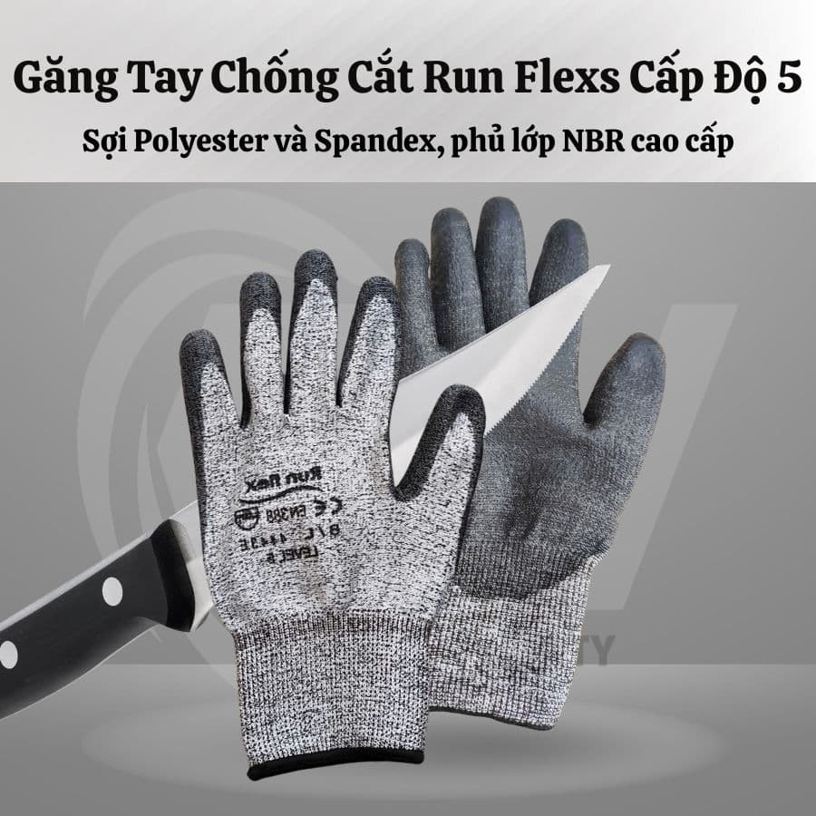 Găng tay chống cắt Run Flexs cấp độ 5 với thiết kế đặc biệt