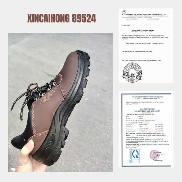 Chứng Nhận Chất lượng Giày Bảo Hộ Chống Đinh Xincaihong 89524