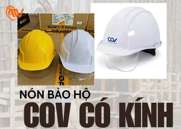 Nón bảo hộ Hàn Quốc COV có kính an toàn cho người lao động