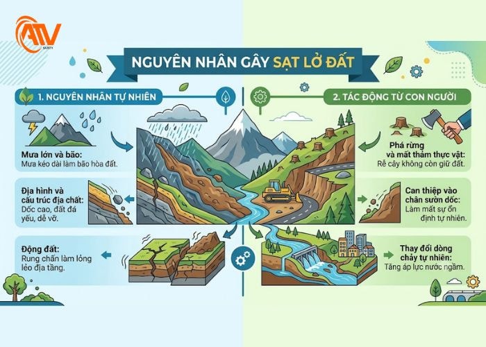 nguyên nhân gây sạt lở đất