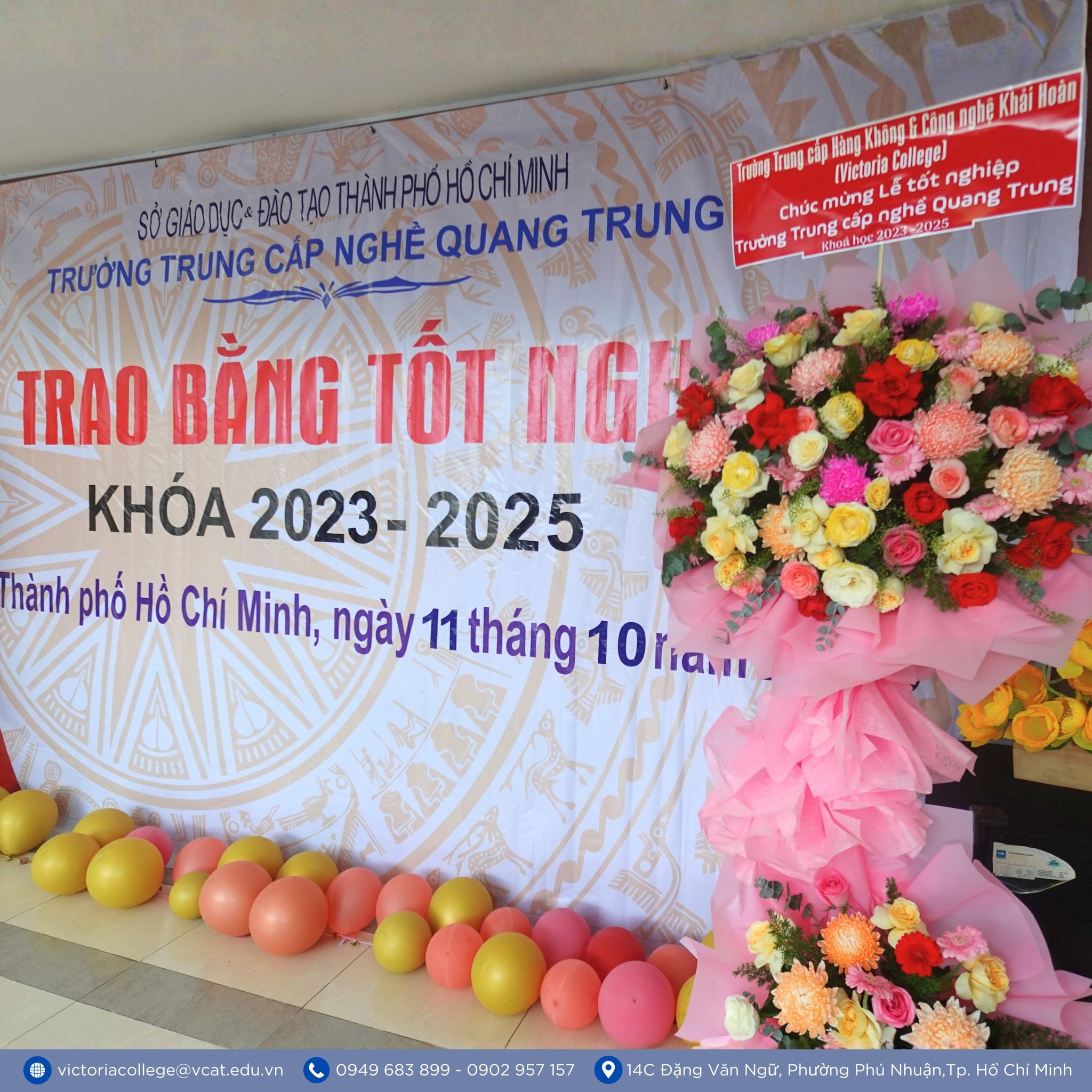 VICTORIA COLLEGE THAM DỰ LỄ TỐT NGHIỆP TẠI TRƯỜNG TRUNG CẤP NGHỀ QUANG TRUNG