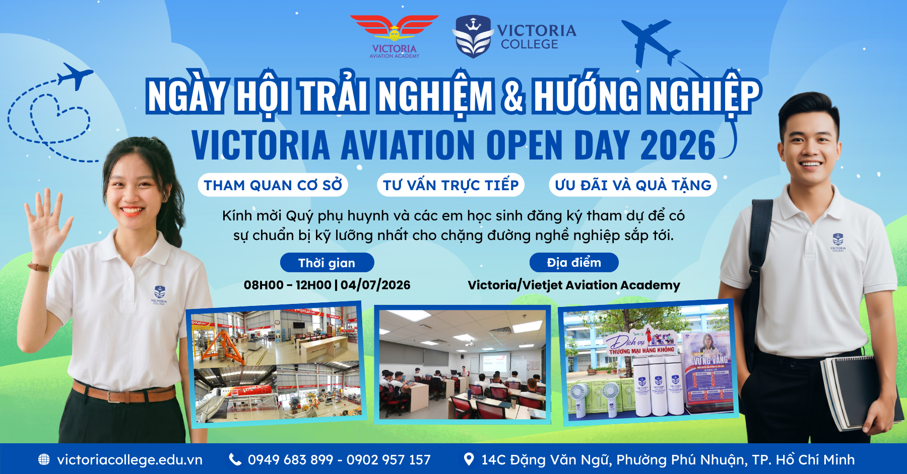 THÔNG BÁO TỔ CHỨC NGÀY HỘI TRẢI NGHIỆM VÀ HƯỚNG NGHIỆP VICTORIA AVIATION OPEN DAY 2026