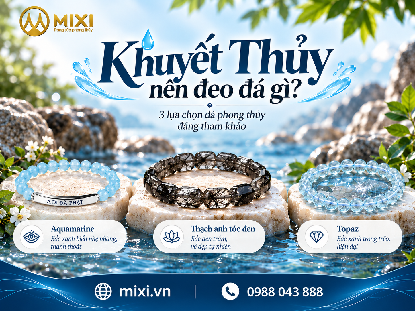 Khuyết Thủy đeo đá gì? Mệnh khuyết Thủy nên đeo gì?