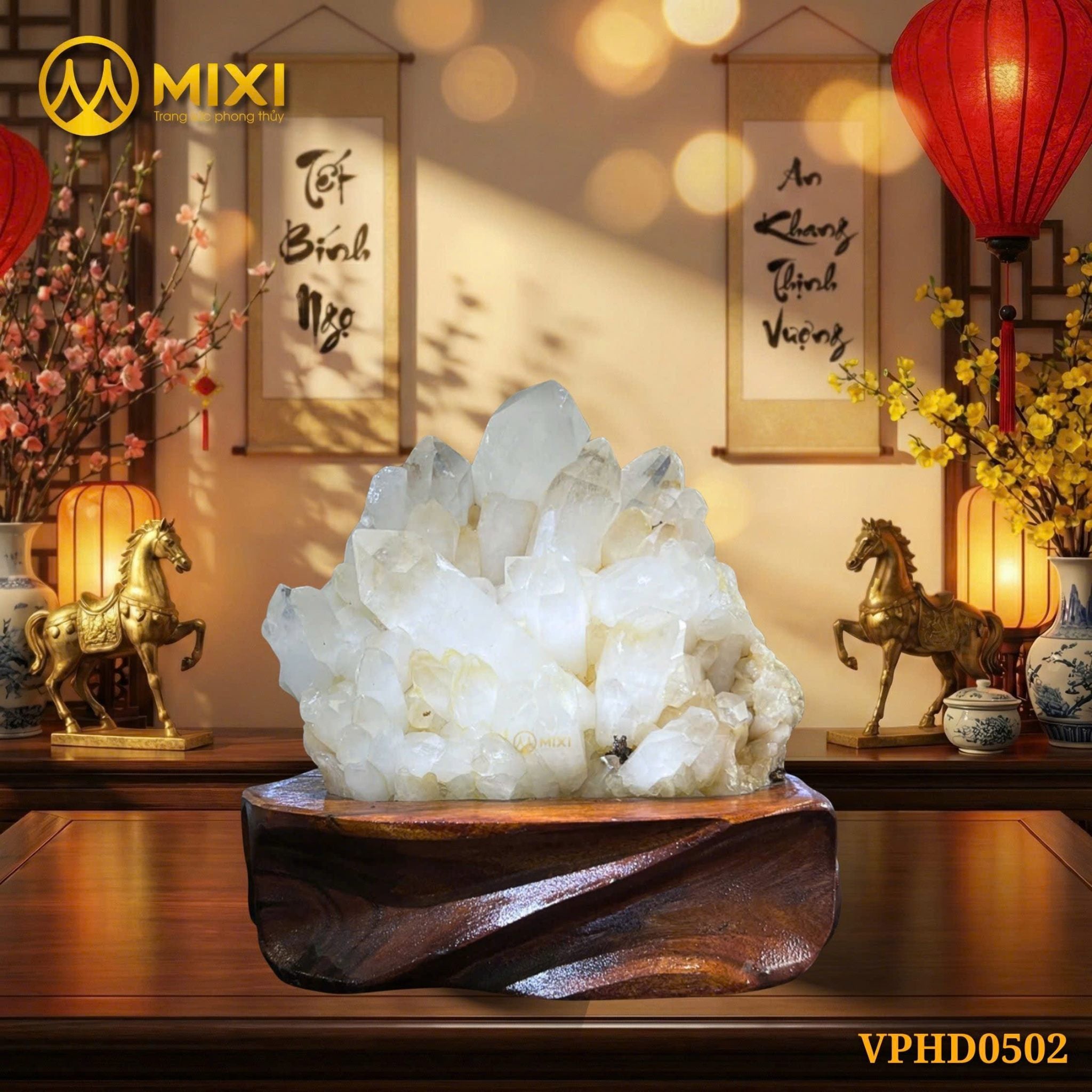 ĐÁM TINH THỂ THẠCH ANH TRẮNG: 