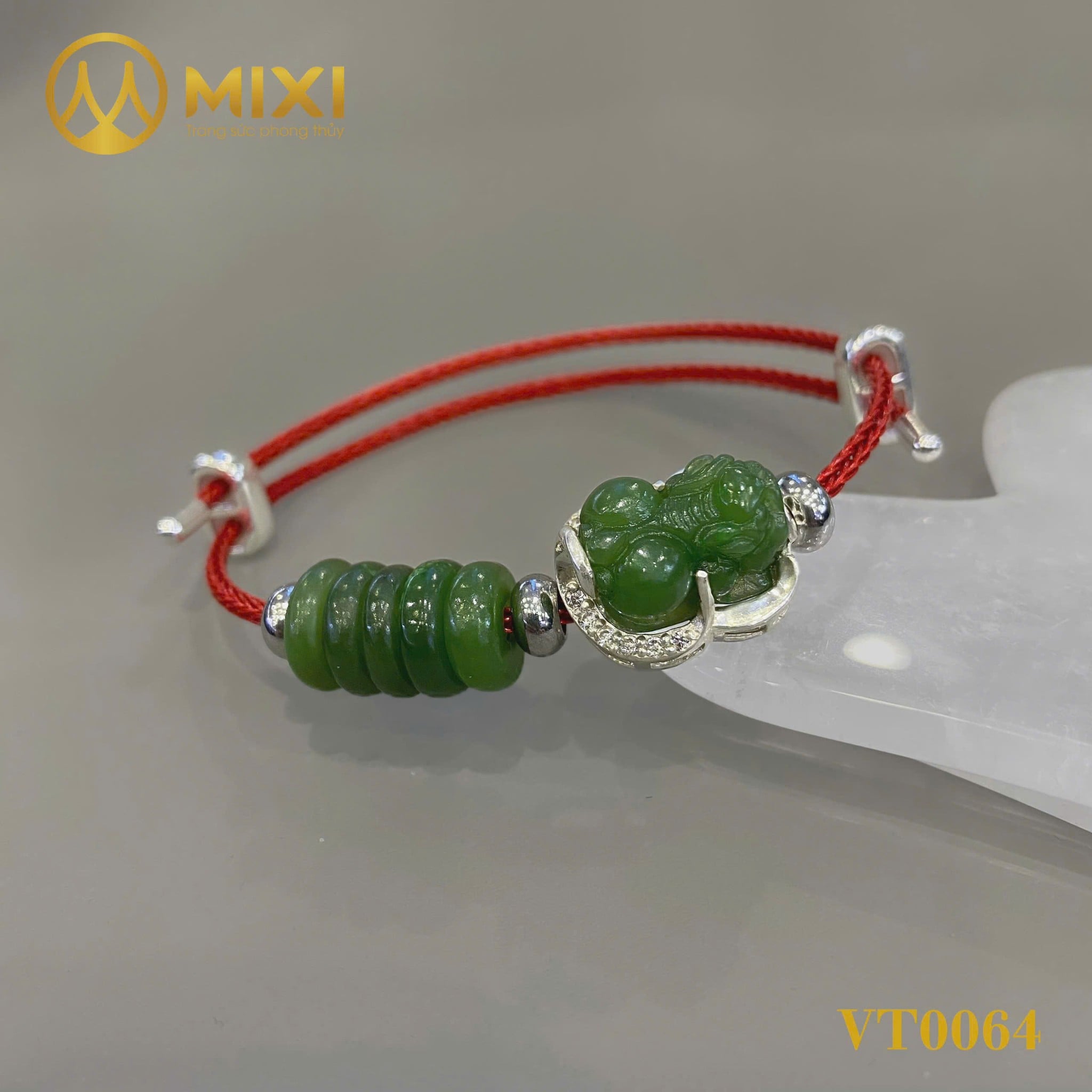 Vòng Tay Dây Cáp Tỳ Hưu Ngọc Bích Bọc Bạc Mix Ngũ Điếu – Điểm Chạm Tinh Tế, Khai Mở Dòng Chảy Thịnh Vượng