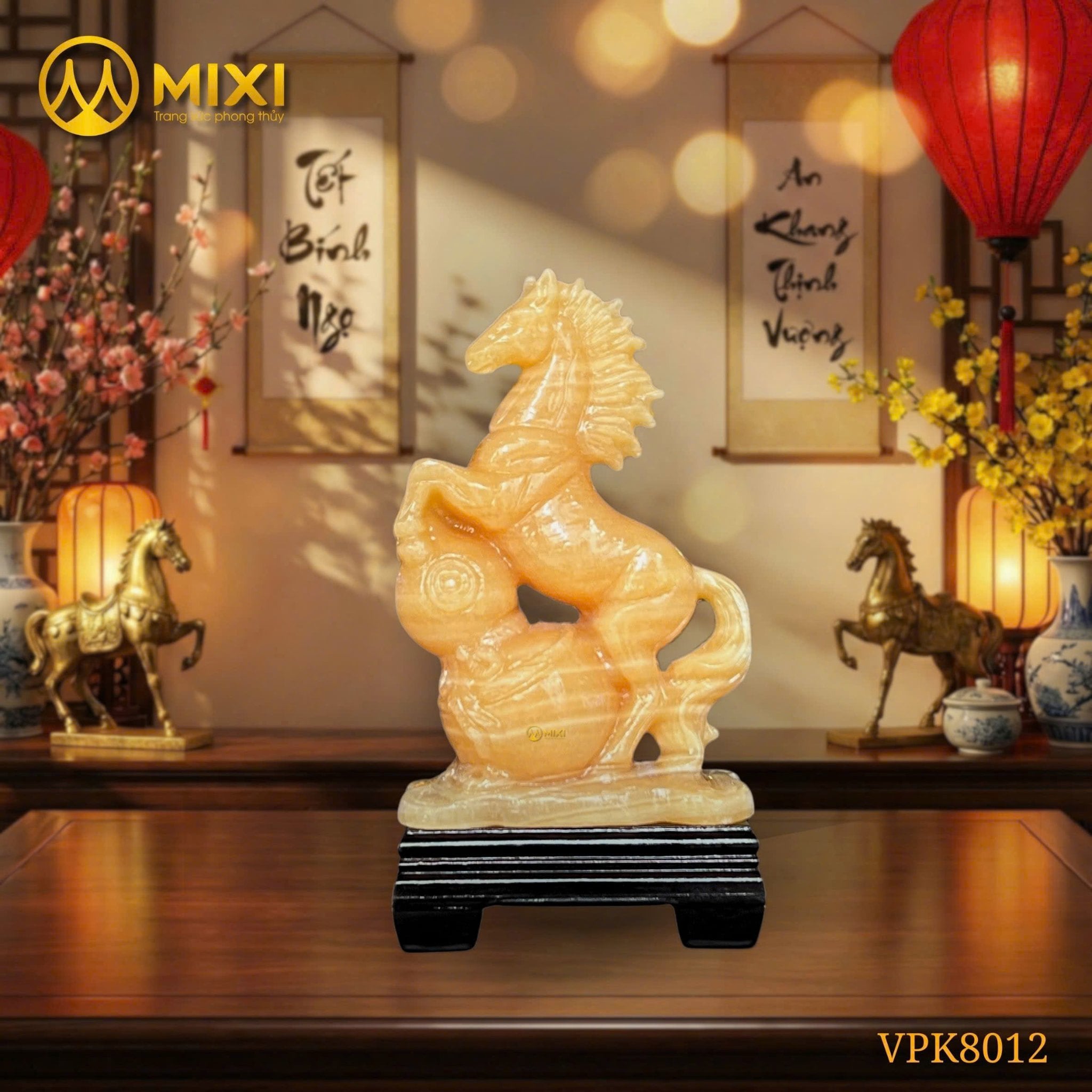 TƯỢNG NGỰA PHONG THỦY NGỌC HOÀNG LONG VPK8012: MÃ ĐÁO THÀNH CÔNG – KHAI MỞ VƯỢNG KHÍ