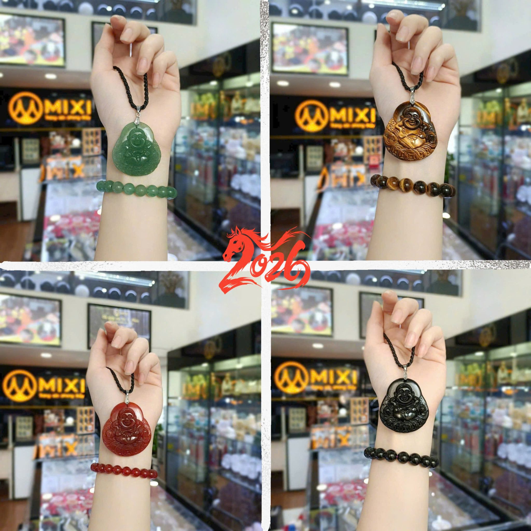 MẶT DÂY PHẬT DI LẶC ĐÁ TỰ NHIÊN: BIỂU TƯỢNG HỶ LẠC – 