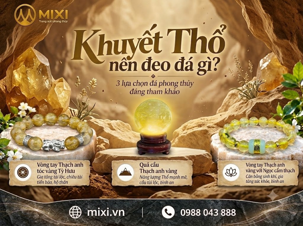 Khuyết Thổ đeo đá gì? tư vấn sản phẩm hợp phong thuỷ khuyết Thổ