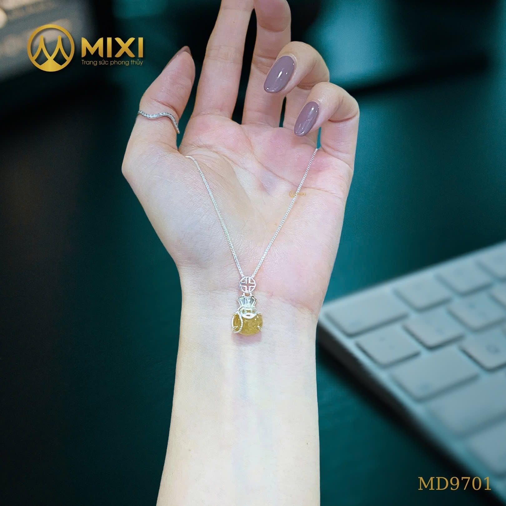 💰 MẶT DÂY TÚI TIỀN THẠCH ANH TÓC VÀNG – PHIÊN BẢN DUY NHẤT DÀNH RIÊNG CHO NÀNG MỆNH THỔ, KIM 💫