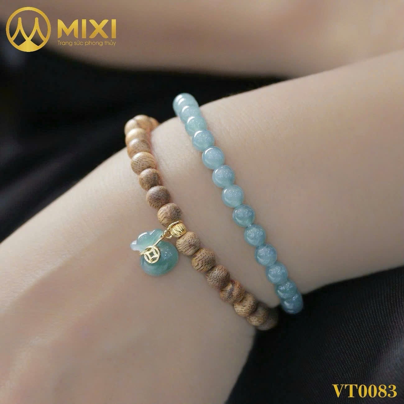 VÒNG TAY TRẦM HƯƠNG TỐC VƯỜN MIX TÚI TIỀN LAM NGỌC BỌC VÀNG 10K: HƯƠNG MỘC AN YÊN – CHIÊU TÀI GIỮ LỘC