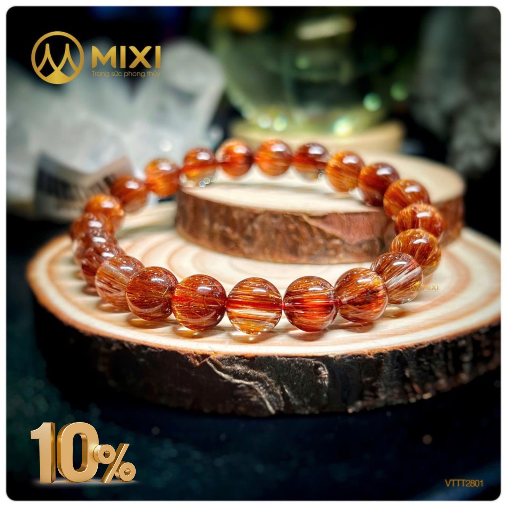 VÒNG TAY THẠCH ANH TÓC ĐỎ VIP: MỊ LỰC QUYẾN RŨ – THẮP SÁNG VƯỢNG KHÍ (ƯU ĐÃI 10% DỊP 8/3)