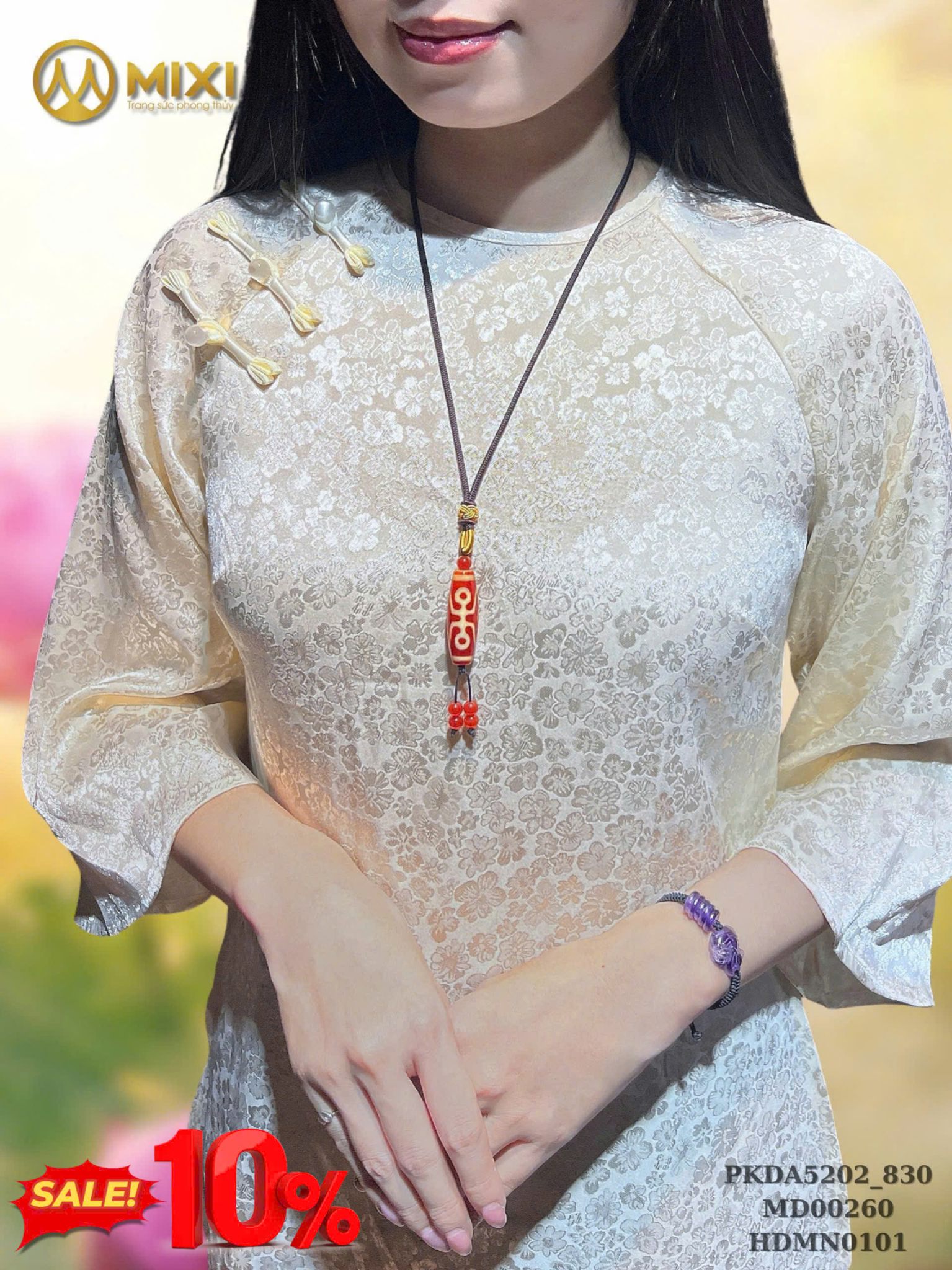 MẶT DÂY LU THỐNG MÃ NÃO DZI ĐỎ TRƯỜNG THỌ: VẠN SỰ HANH THÔNG – PHÚC THỌ AN KHANG (ƯU ĐÃI 10% ĐẾN HẾT 18/3)