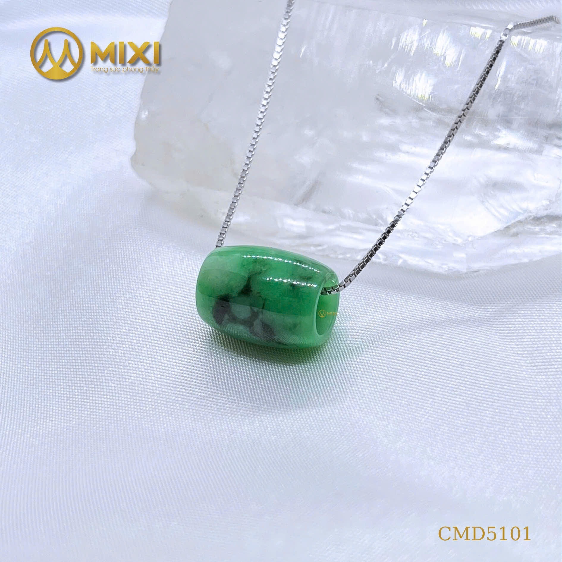 Mặt Dây Chuyền Lu Thống Ngọc Cẩm Thạch Trụ 3A – Khai Thông Tâm Trí, Vạn Sự Hanh Thông
