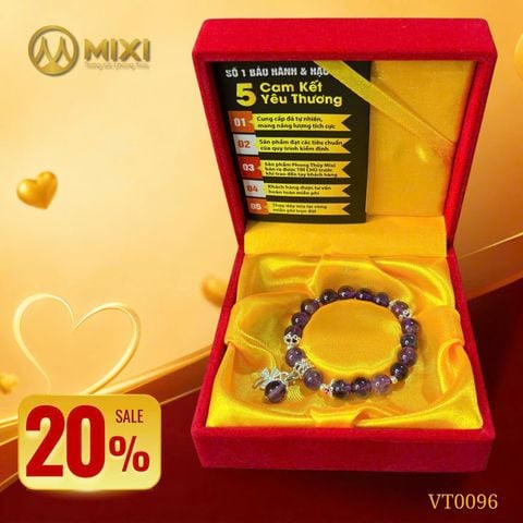 Vòng Tay Thạch Anh Tím 2A 8ly Mix Charm Cỏ 4 Lá Bạc 999 – Vẻ Đẹp Ngọt Ngào, May Mắn Trọn Vẹn (Trân Trọng Dành Tặng Ưu Đãi 20%)