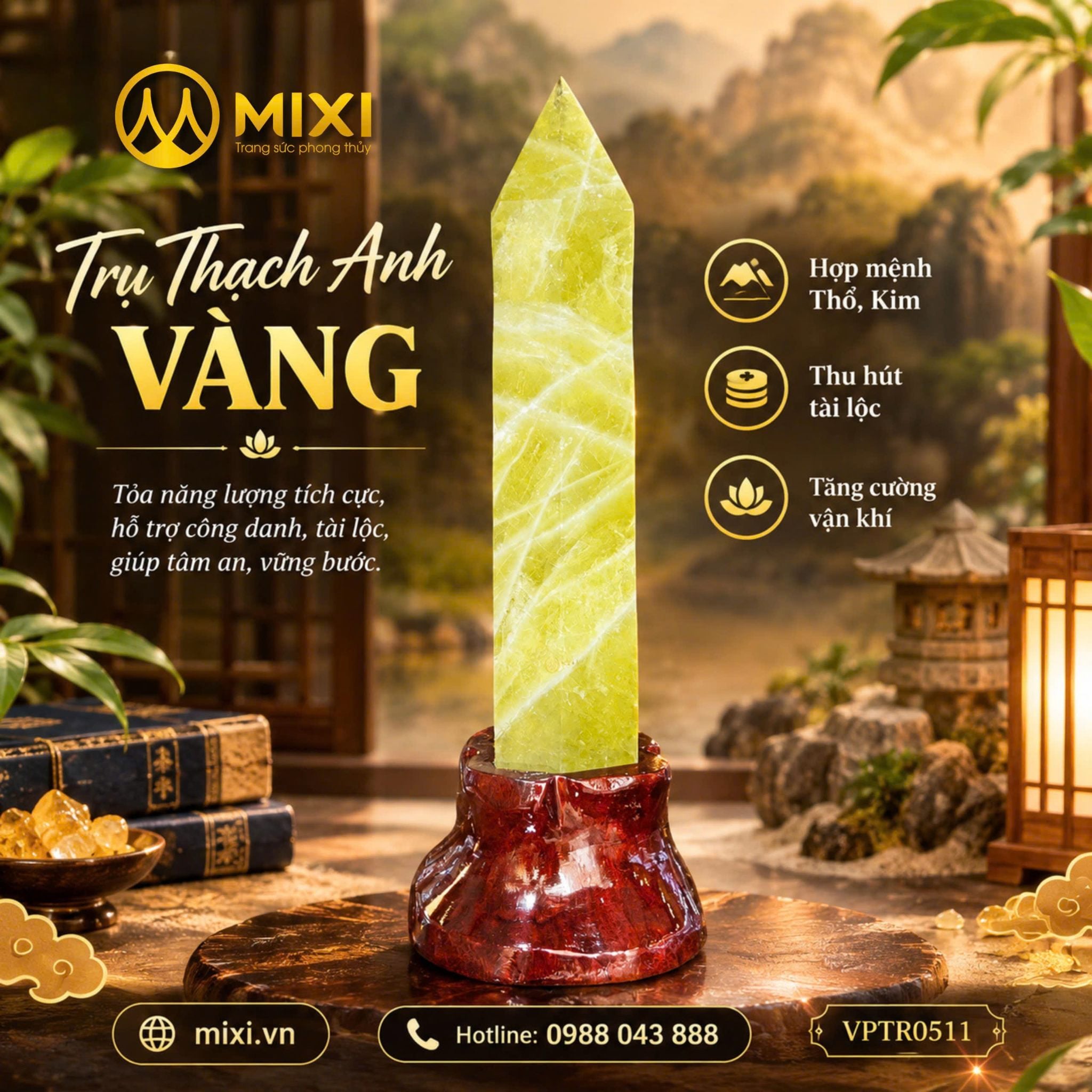 TRỤ THẠCH ANH VÀNG