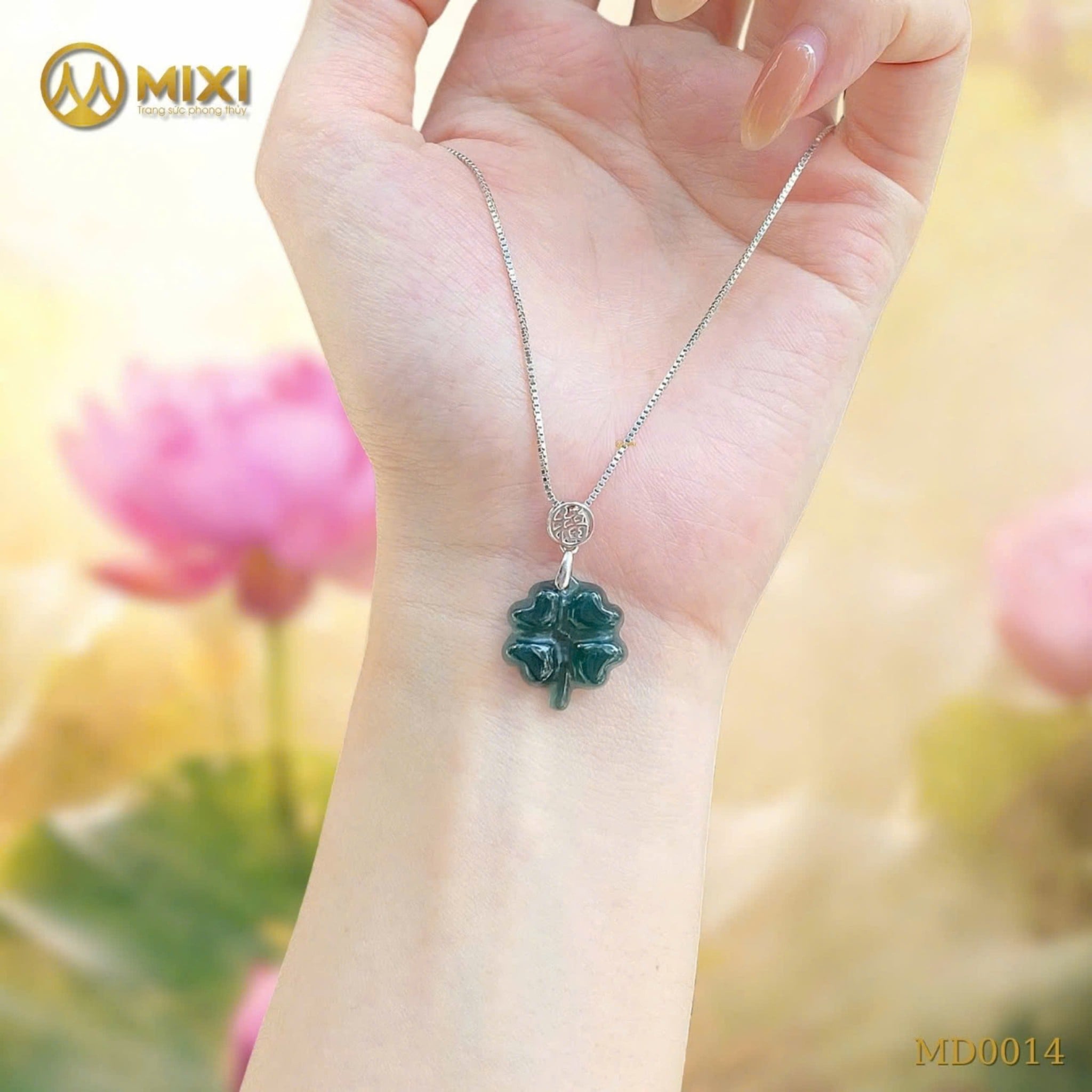 MẶT DÂY CỎ 4 LÁ LAM NGỌC – MAY MẮN & BÌNH AN CHO NÀNG NĂM 2026 BÍNH NGỌ