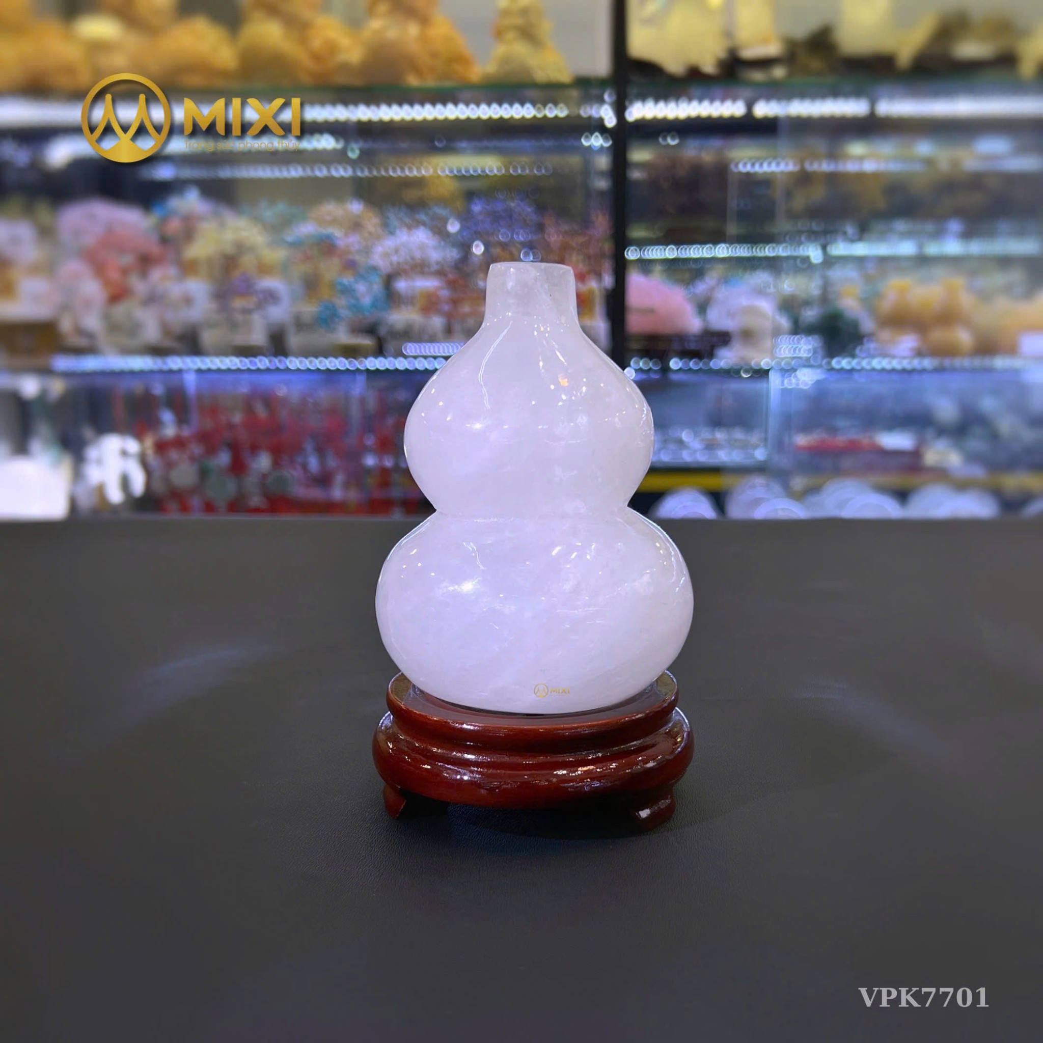 TƯỢNG HỒ LÔ THẠCH ANH TRẮNG TỰ NHIÊN: BẢO CHỨNG BÌNH AN – THANH LỌC TRƯỢC KHÍ