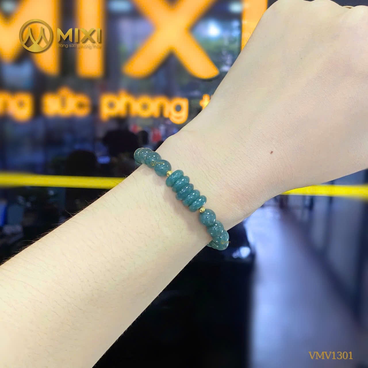Vòng Tay Ngọc Lam Đồng Điếu Mix Bi Vàng 10K – Vượng Khí Hanh Thông, Nét Kiêu Kỳ Phái Đẹp