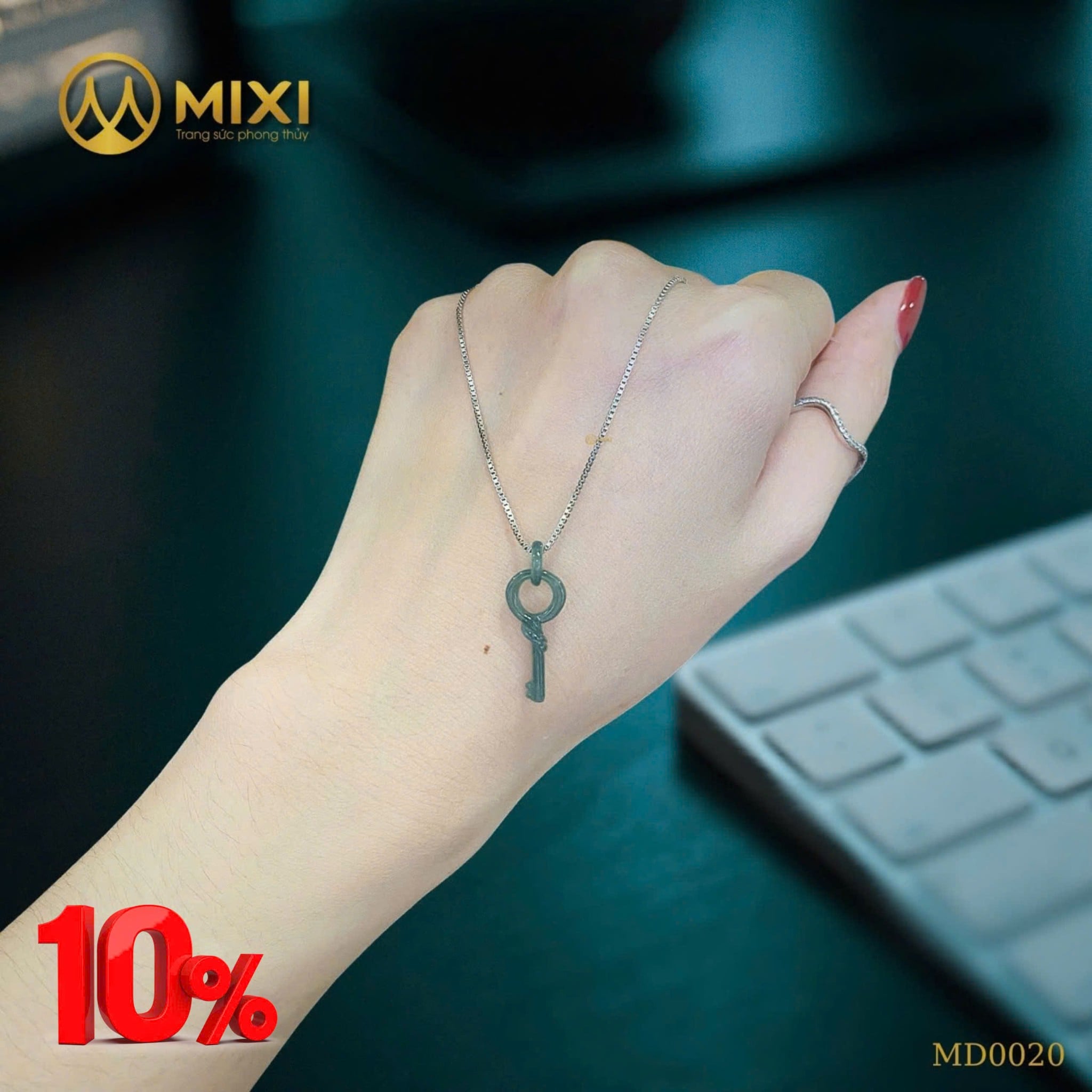 MẶT DÂY CHÌA KHÓA LAM NGỌC: MỞ KHÓA BÌNH AN – KHAI MỞ TÀI LỘC (ƯU ĐÃI 10% ĐẾN HẾT 18/3)