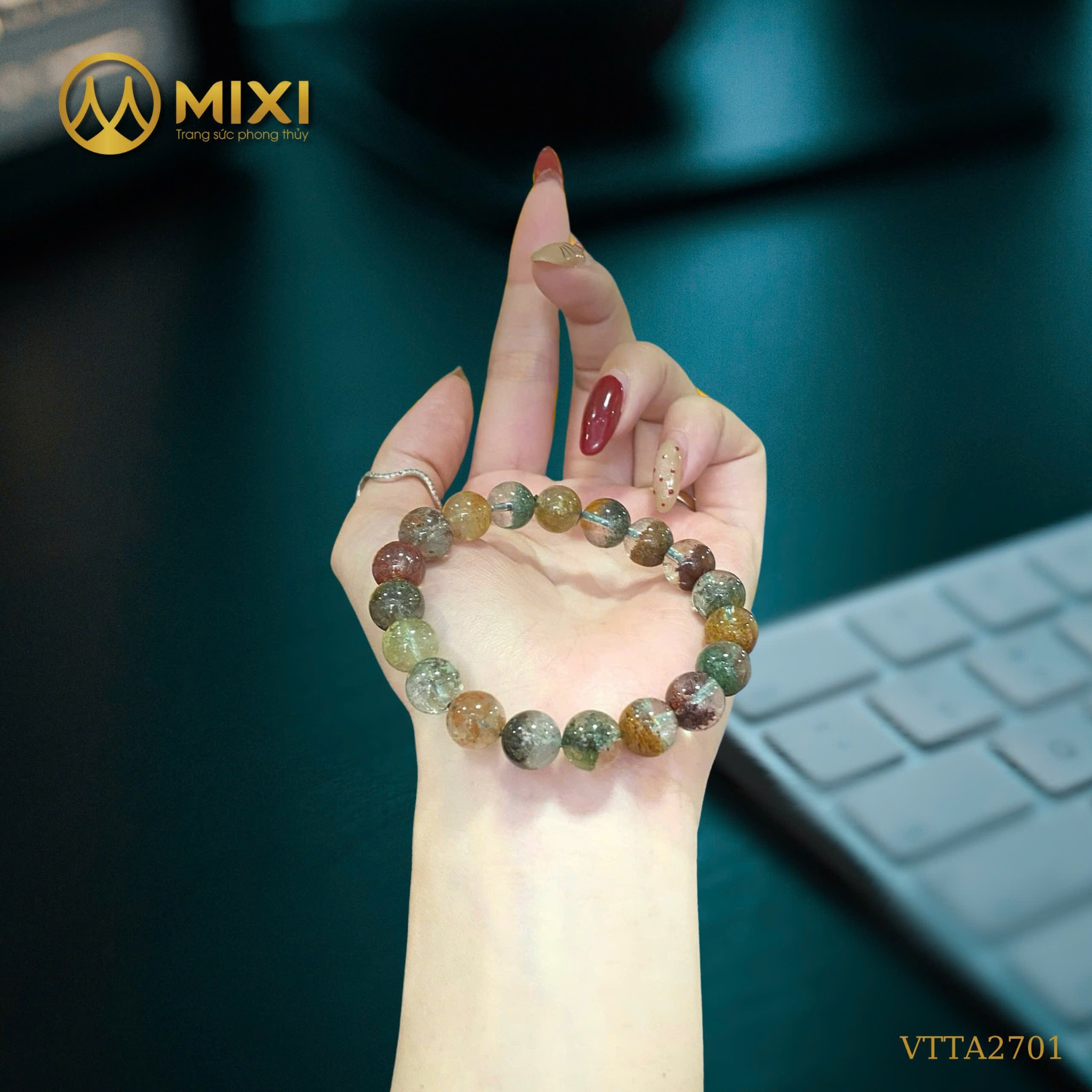 Vòng Tay Thạch Anh Ưu Linh Đa Sắc – Năng Lượng Hài Hòa, Thanh Lọc & Hút May Mắn