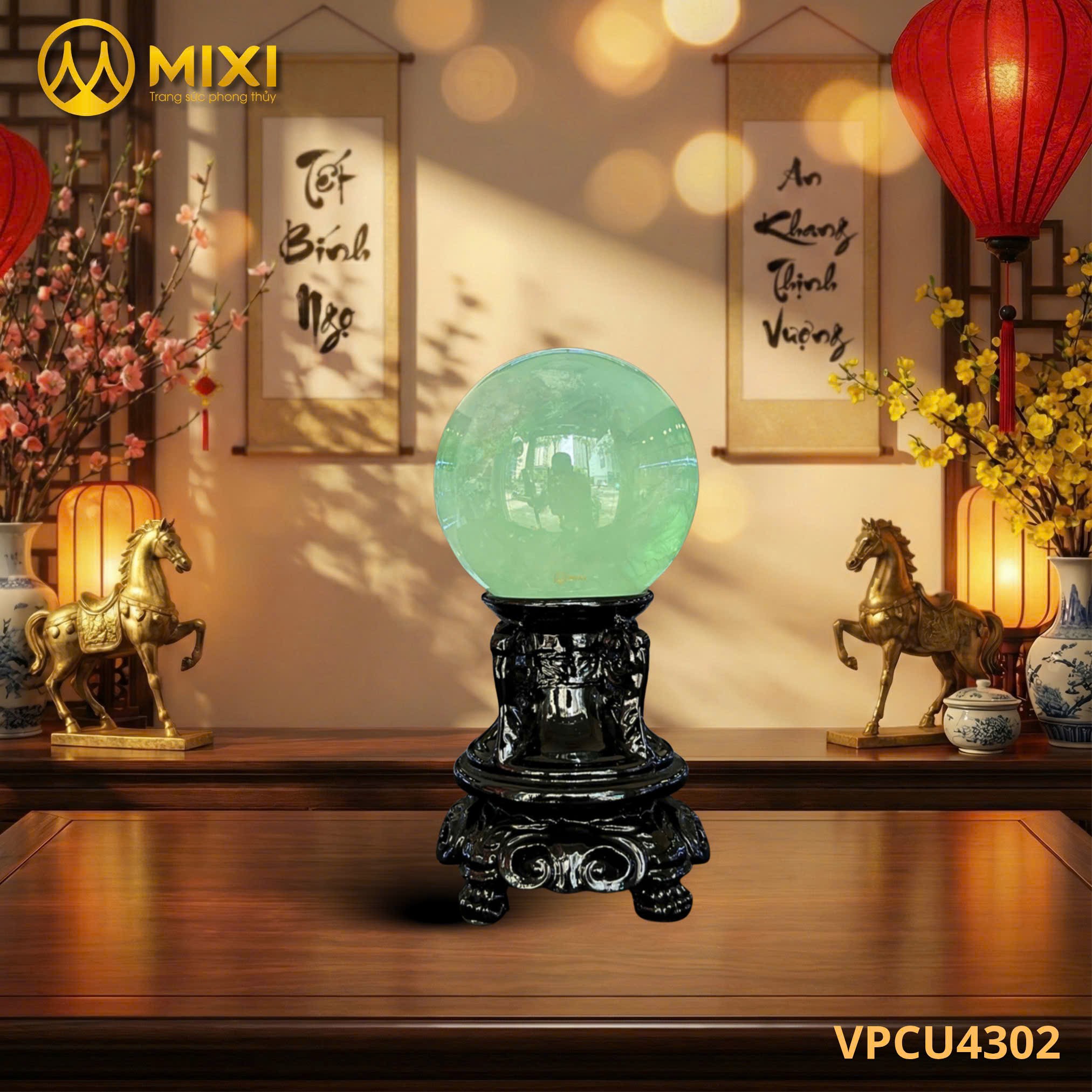 QUẢ CẦU FLUORITE XANH LỤC: 