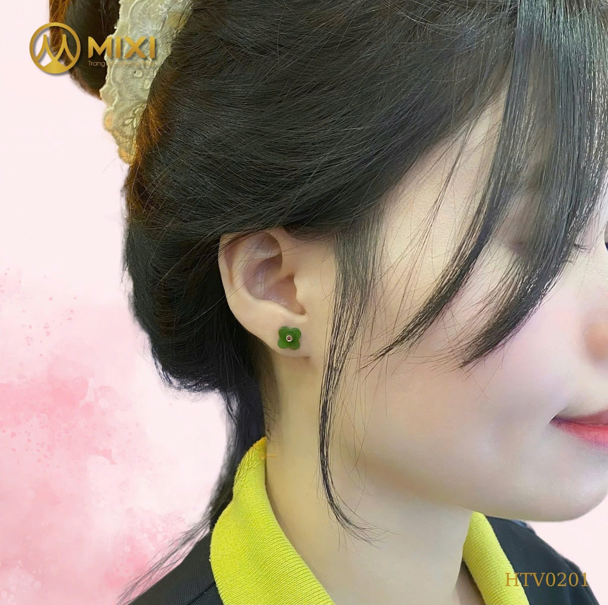 HOA TAI NGỌC BÍCH NEPHRITE CỎ 4 LÁ ĐÍNH RUBY VÀNG 18K: SẮC XUÂN HỘI TỤ – MAY MẮN VIÊN MÃN – ĐÓN BÍNH NGỌ 2026